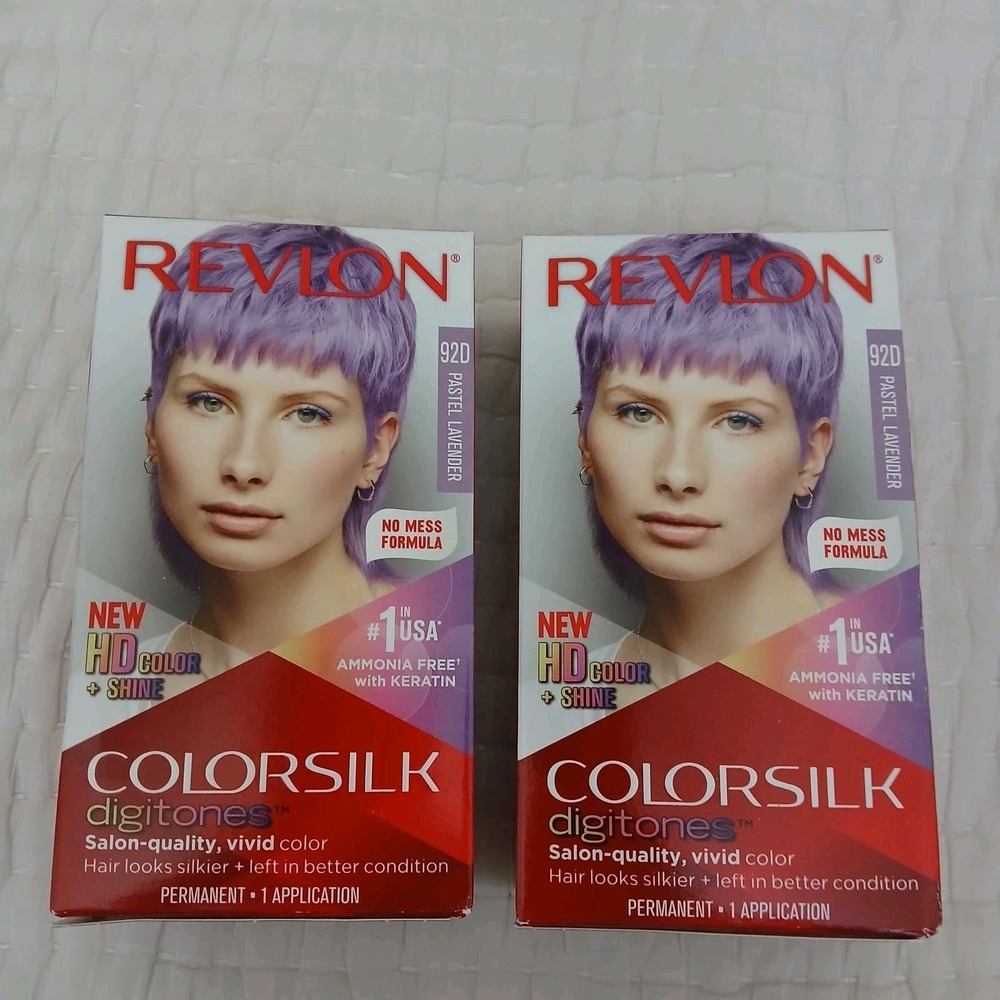Two Revlon ColorSilk Digitones Permanent Hair‎ Color 92D Pastel Lavender SEALED